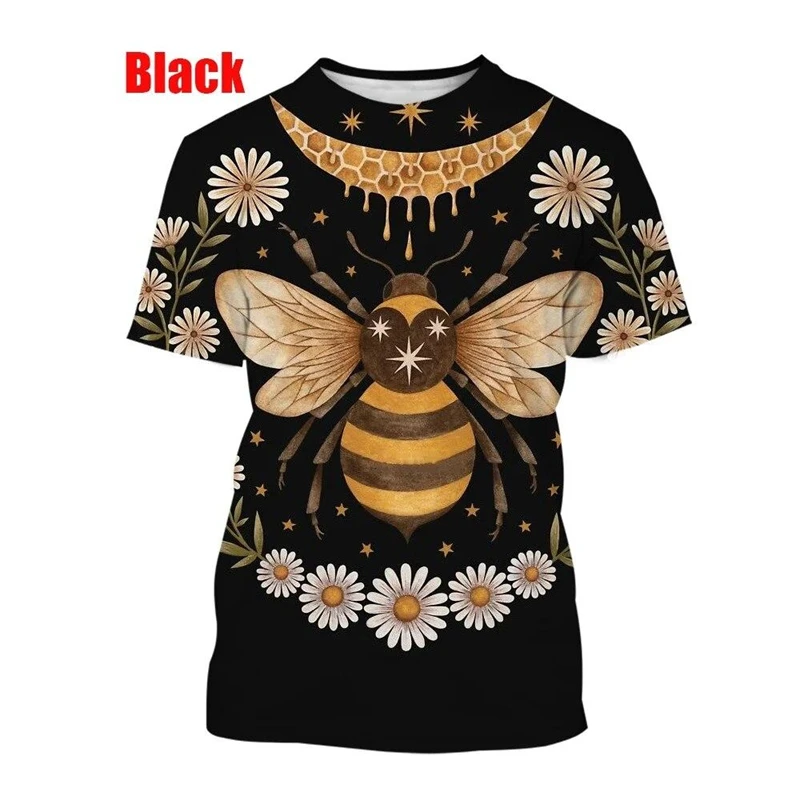 

New Fashion Bee 3D Printed T-shirt Summer Casual Men's Women's Clothing Fashion Hip Hop Breathable Short Sleeve T-Shirt Tops Tee