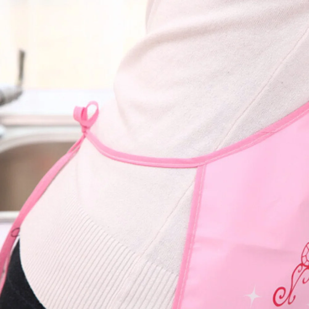 

Waterproof Apron Cute Cartoon Printed Kitchen Cooking Bib Grease Proof Loose Fit Machine Washable Rabbit Design