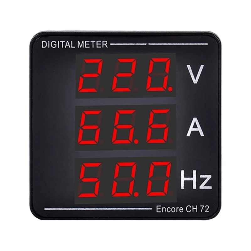 Digital Voltage Current Meter Panel Voltmeter Ammeter Frequency Meter LED Display AC50-500V 1-120A Embedded Installation