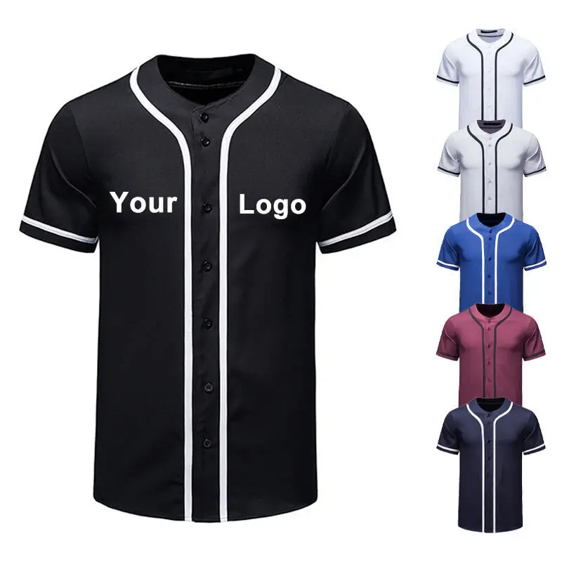 

Customized Men's Baseball Jersey V-Neck Mesh Breathable Baseball Uniform Personalized Team Name Number Logo Printed T-Shirt