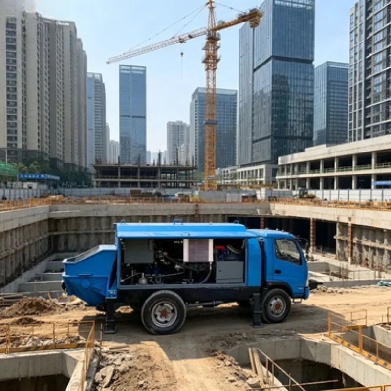 Small Project Concrete Pump Electric Concrete Mixer Pump Portable Concrete Pump 12m3h for Building Construction Site Use