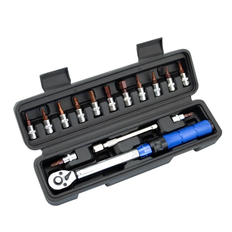 

1/4" 2-24Nm Torque Spanner Adjustable Torque Wrench Bicycle Repair Tool Kit Set Tool Bike Repair Spanner Hand Tool Set