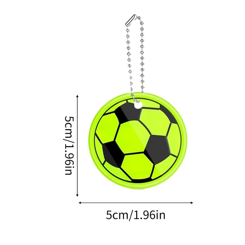 Llavero de fútbol con colgante reflector de 24 Uds., Reflector de fútbol de seguridad, llavero reflectante para ciclismo, caminar y correr