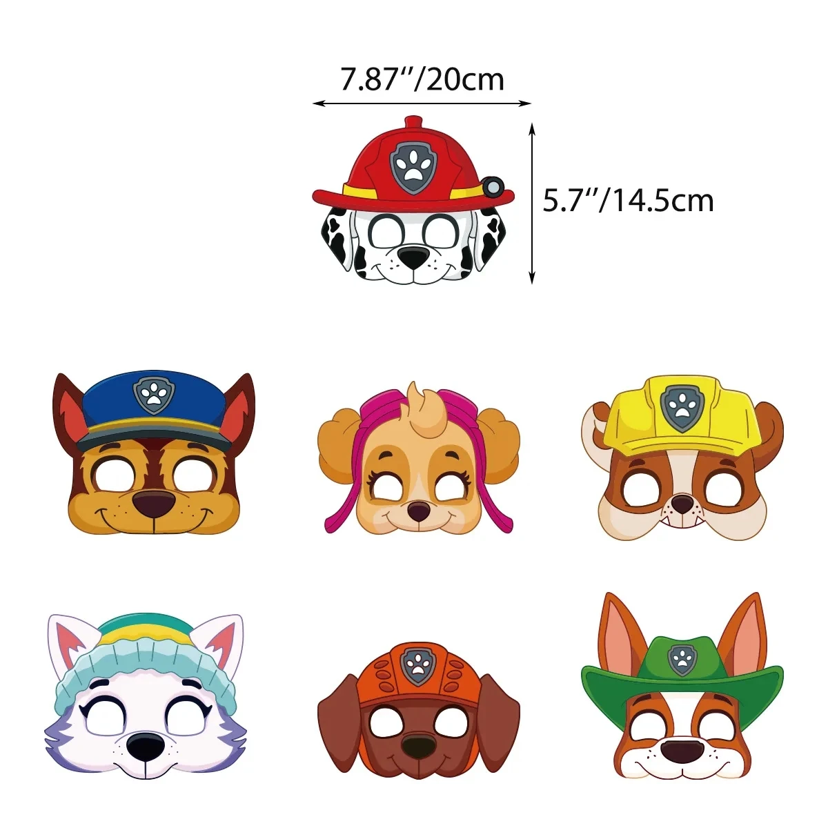 12pcs Paw Patrol Masks Toy Puppy Patrol Kids Costume Masks Patrulla Canina Figure Mask Cosplay Birthday Party Toy