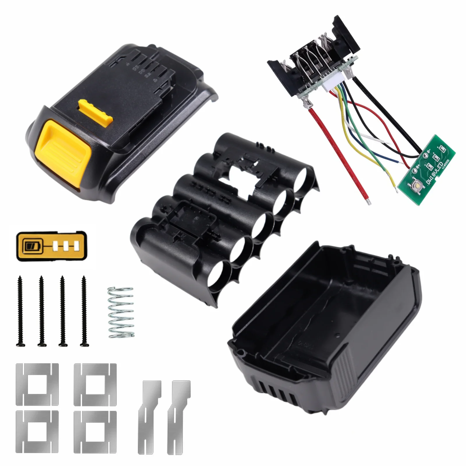 10-rdzeniowy futerał na baterie do akumulatora litowo-jonowego Dewalt 18 V/20 V z zabezpieczeniem przed ładowaniem płytki PCB BMS (tylko obudowa,