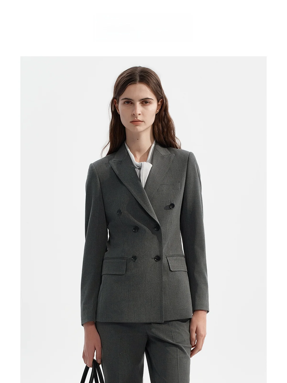 

ay Double-Breasted Suit Set for Women Student Interview Formal Small Busin Profional Clothing Commute Sle Polyester