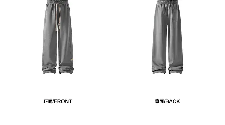 Herren-Sweatpants mit Kordelzug, weitem Bein, einfarbig, elastischer Bund, lockere, gerade geschnittene Hose, Streetwear, Freizeit- und Alltagshose. – Detail 14