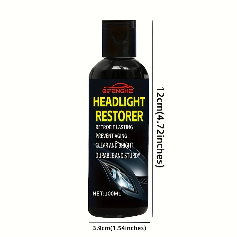 Headlight Repair Liquid - Including Plastic Applicator, Transparent Headlight Repair Liquid for Repair Oxidation, Blurred and Ye