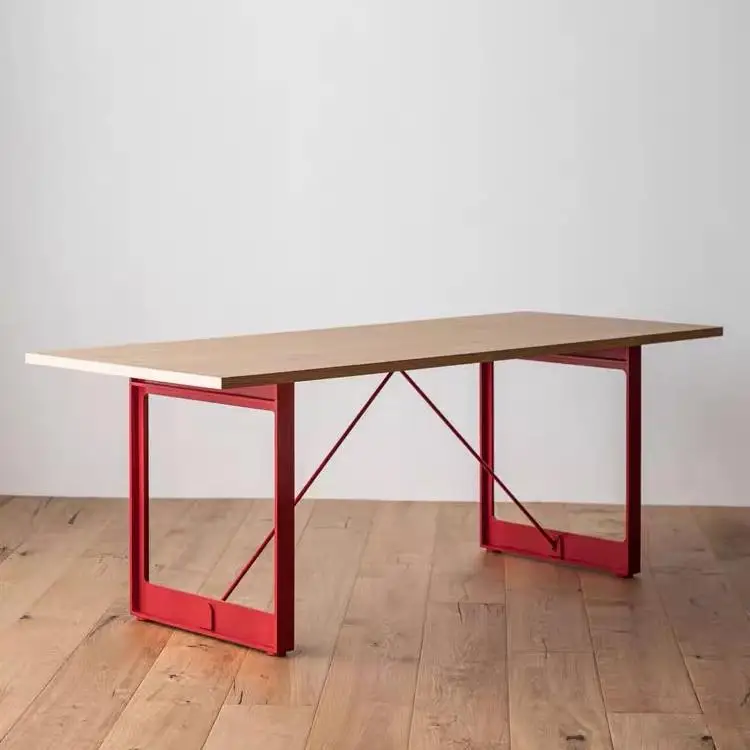 طاولة طعام مطابقة الألوان، مكتب خشبي من الفولاذ الكربوني، طاولة مقهى للتفاوض بالألوان بنفسك