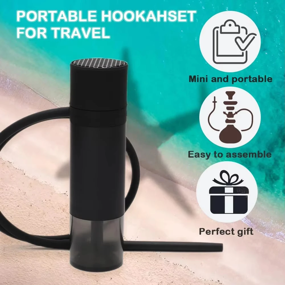 

Acrylic Portable Hookah Set for Car Travel Complete Shisha Kit with Ceramic Bowl and Hose Compact Smoking Pipe Accessories