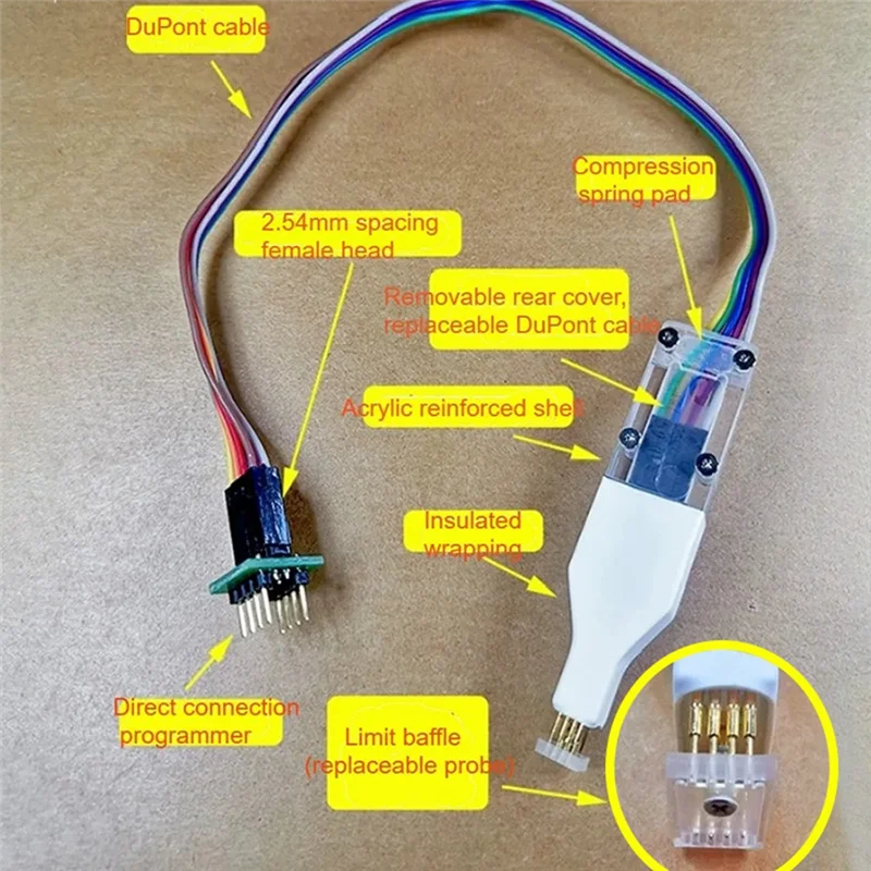 A14M 1 szt. Wson Chip Download Burn Write Probe Spring Needle Flash Eeprom Chip Burner Cable
