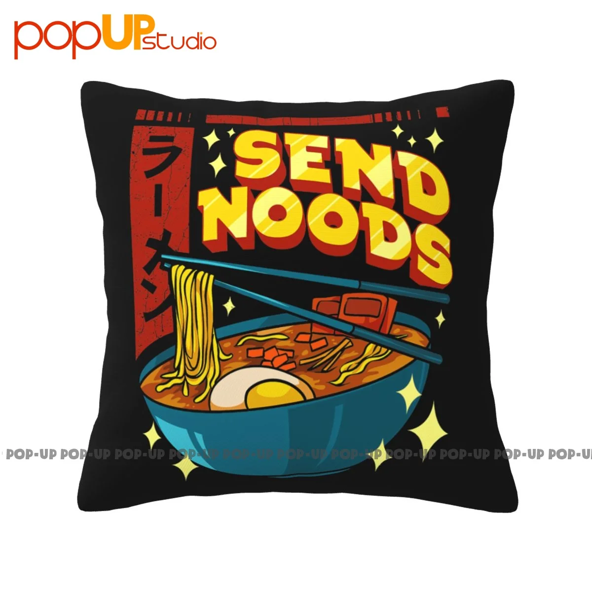 Warm Ramen Kawaii Send Noods Pun Anime Gamer Pillowcase Throw Pillow Cover Bedding Anti-Mite Cushion Cover