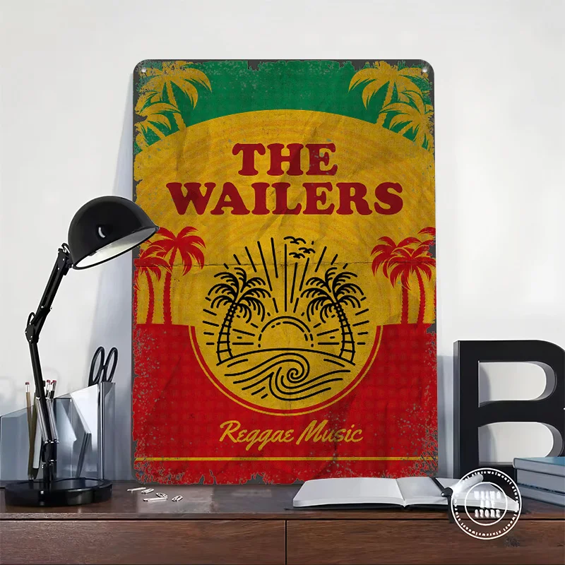 The Wailers Reggae Music Printed Poster Customized Wall Art Retro Vintage Metal Tin Signs for Office Decor Bedroom Decoration
