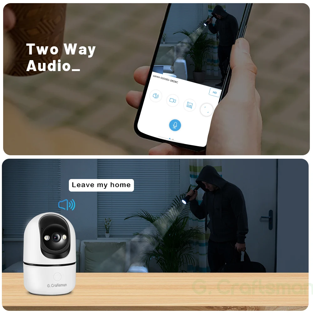 CN C2 WiFi ,2.4G + 5.8G, Wireless, Two-Way Audio, Auto Tracking, TF Card Slot ,Cloud storage, Home Security G.Craftsman