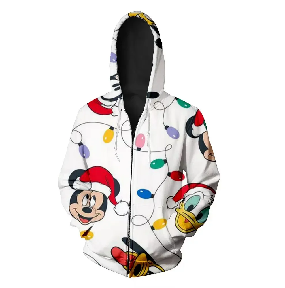 

Mickey Mouse Red Christmas Hoodie Disney Sweater / Hoodie / Fleece Jacket Stylist Unisex Cartoon Pattern Clothing Men Women