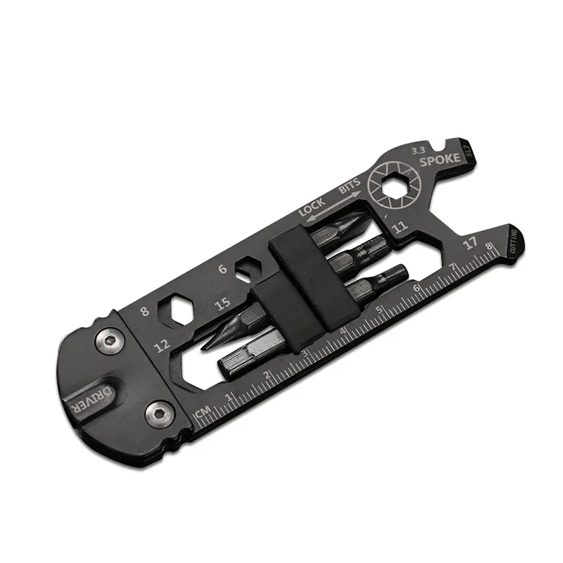 Stainless Steel Bicycle Repair Combo Tire Patch Tool Card Portable Outdoor Multitool 2CR13 Stainless Steel Hiking Tool