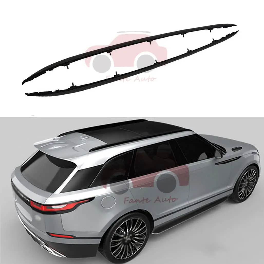 FANTE 2PCS Roof Rack Rails Fits for Range Rover Velar 2018-2021 Cargo Crossbars Luggage Carrier Aluminum Black with Screws