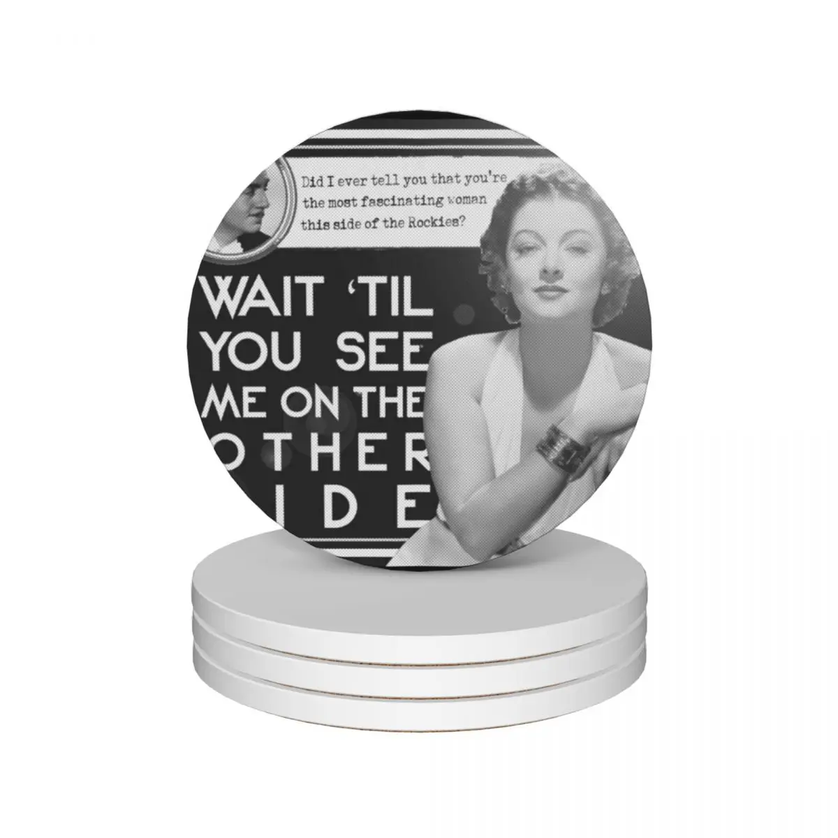 

Nora Charles and Nick Charles - Thin Man Quote This Side of the Rockies Ceramic Coasters (Set of 4) animal Coasters