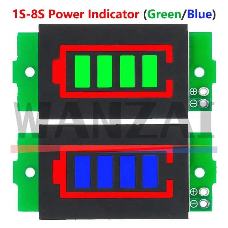 1-8S 1S/2S/3S/4S pojedynczy moduł wskaźnika pojemności baterii litowej 3.7V wyświetlacz 4.2V Tester mocy akumulatora pojazdu elektrycznego Li-ion