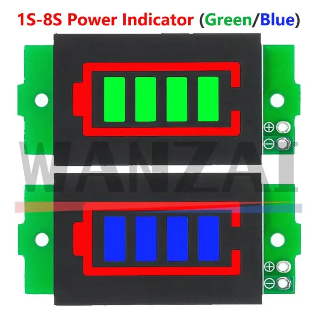 1-8S 1S/2S/3S/4S pojedynczy moduł wskaźnika pojemności baterii litowej 3.7V wyświetlacz 4.2V Tester mocy akumulatora pojazdu elektrycznego Li-ion