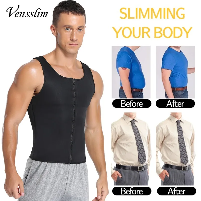 Men\'s Slimming Modeling Strap Belt Compression Corset Vest Body Shaper Shapewear Three-breasted Waist Trainer Fat Burner Tops