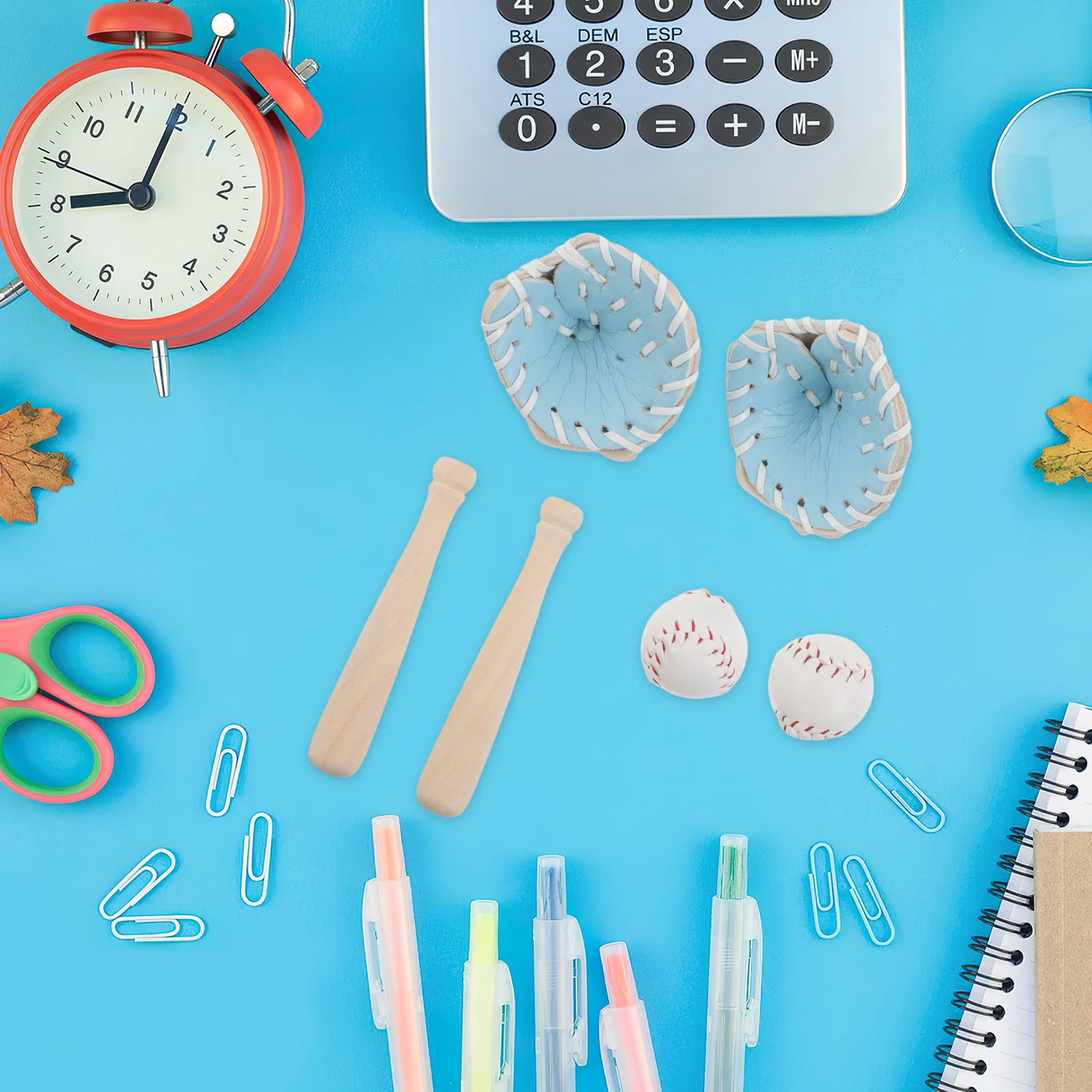 2 ensembles de mini-équipements de baseball compacts, faciles à manipuler, avec batte miniature, balle et gant pour enfants débutants, sport de jardin et maison de poupée