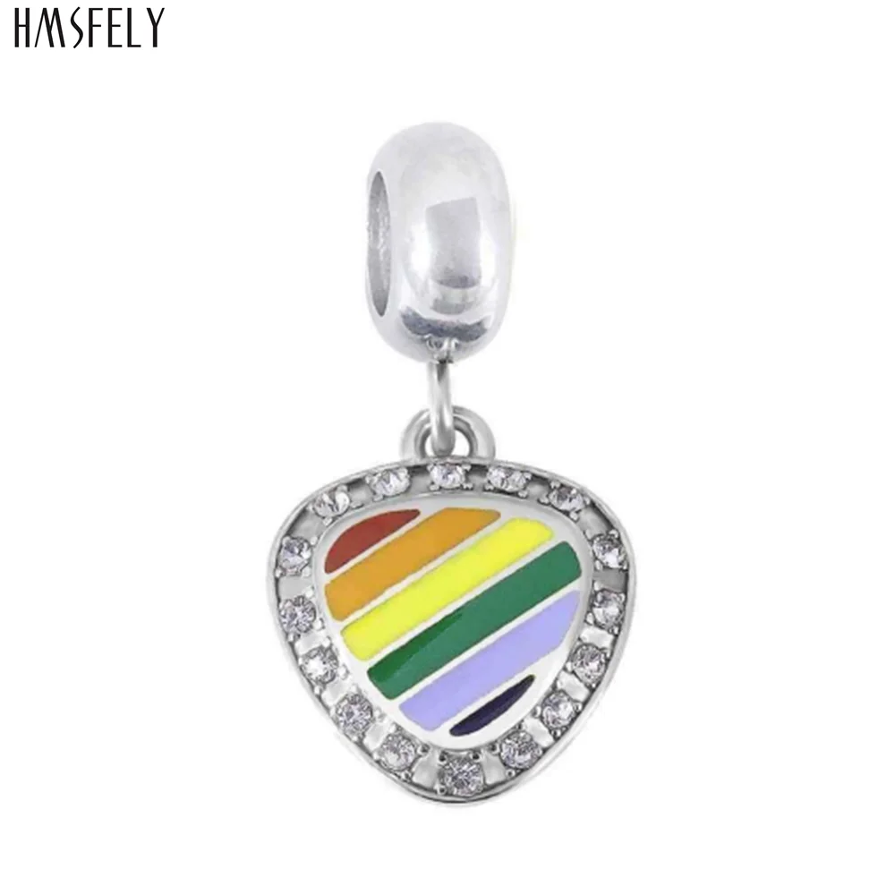 

HMSFELY Colorful Heart Tag Pendant For DIY Bracelet Necklace Jewelry Making Accessories Women Bracelets Parts
