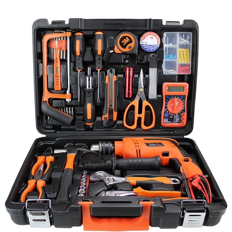 Lowest Price 56pcs Electric Tool Power Tools Box Set With Electric Drill Multimeter Electronic Tool Set Repair Kit