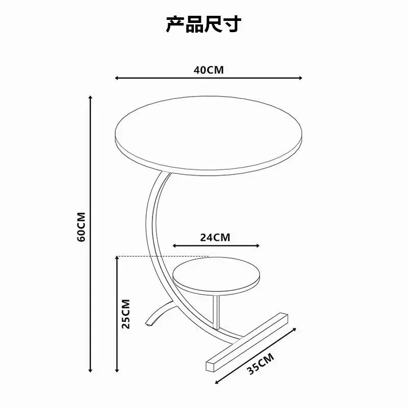 Creative Slate Table Small Coffee Table Light Luxury Living Room Sofa Corner Tables Balcony Round Tables Bedside Mesas Furniture