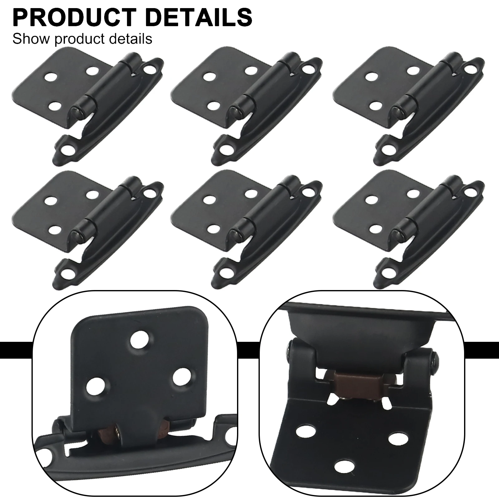Kitchen Door Hinges 10pcs Cabinet Drawer Hardware Heavy Duty Overlay Reused Cold-rolled Steel Cupboard Furniture