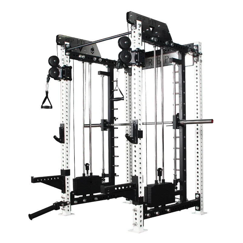 Heavy Duty Commercial Fitness Sports Trainer Cable Crossover Squat Rack Equipment Multi Functional Smith Machine