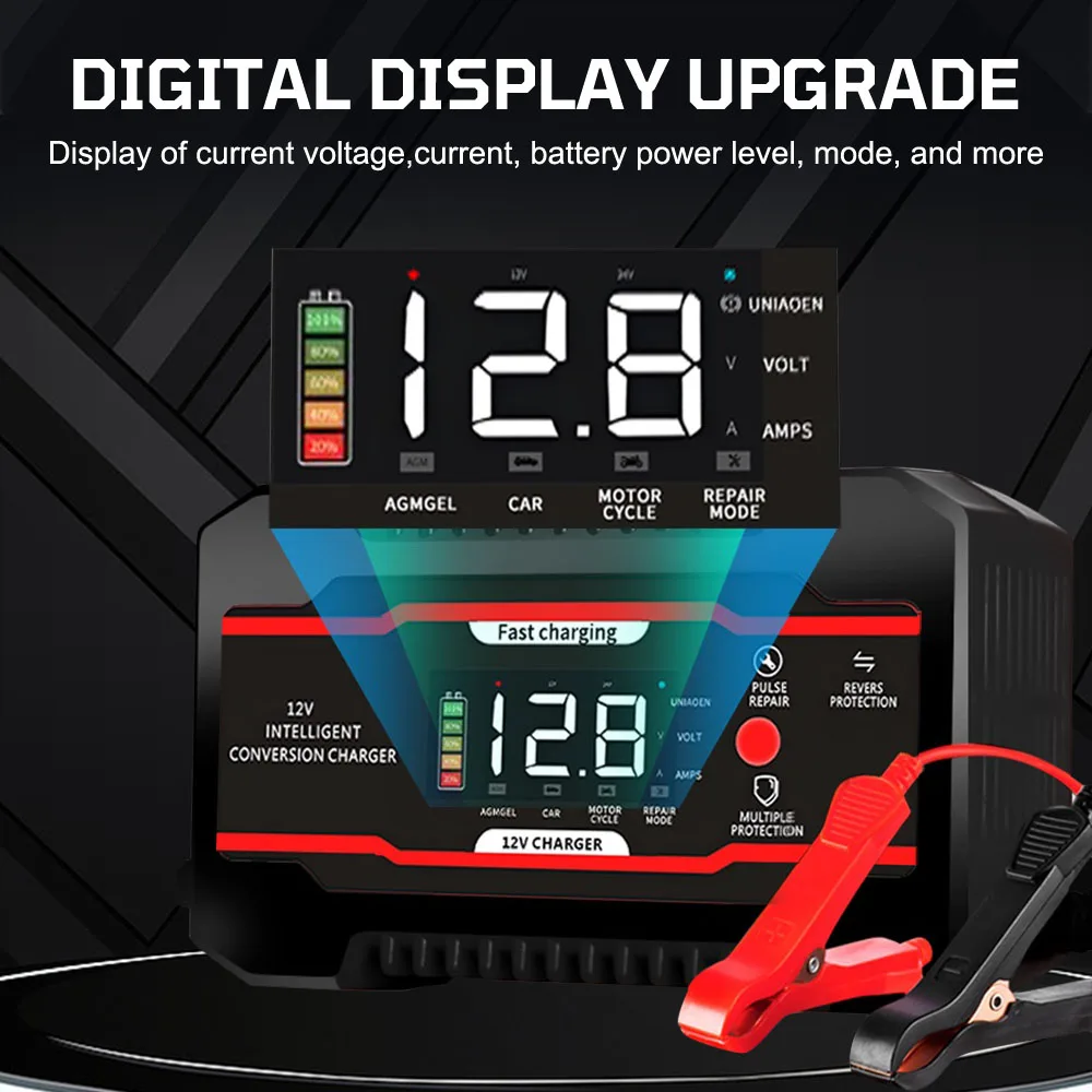 6A 12 فولت قارب شواحن البطارية الذكية نبض إصلاح للدراجات النارية بطاريات السيارات خلية التخزين شحن قارب شواحن الرقمية #5