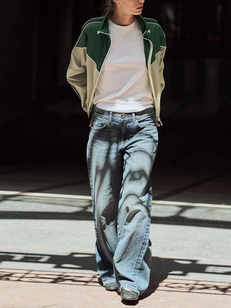 ربيع جديد وصول عادية اللون الدم مقنعين الوقوف طوق طويل Sve ort Jaet المرأة الشارع Sle يندبروف ملابس خارجية