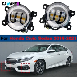 2 Pieces 30W H11 Car Canbus LED Fog Light Angel Eye Daytime Running Lamp DRL For Honda Civic Sedan 2016 2017 2018 2019 2020 2021