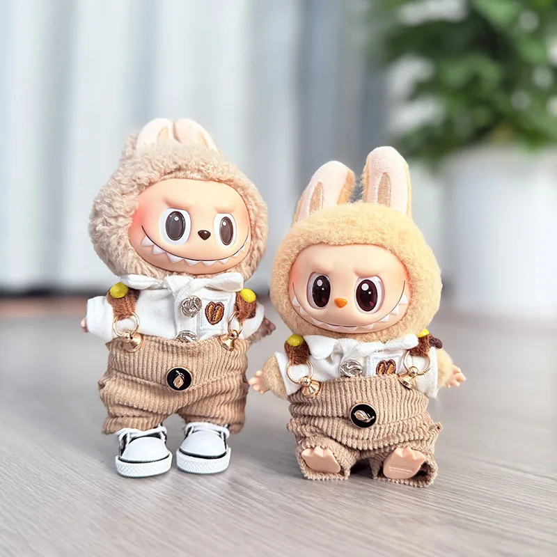 

17cm Labubu 1-3 Gen Doll Outfits | Trendy Leather Vest Set | Stylish Clothes for Labubu Plush Pendants Accessories