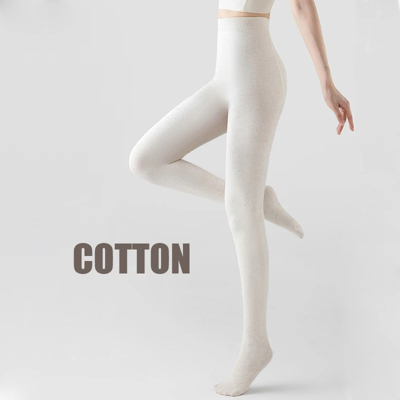 Zimní dámské a silné teplé bavlněné punčocháče Streetwear, dámské dívčí pletené těsné legíny s polar fleecovou podšívkou a svislými liniemi - náhled 3