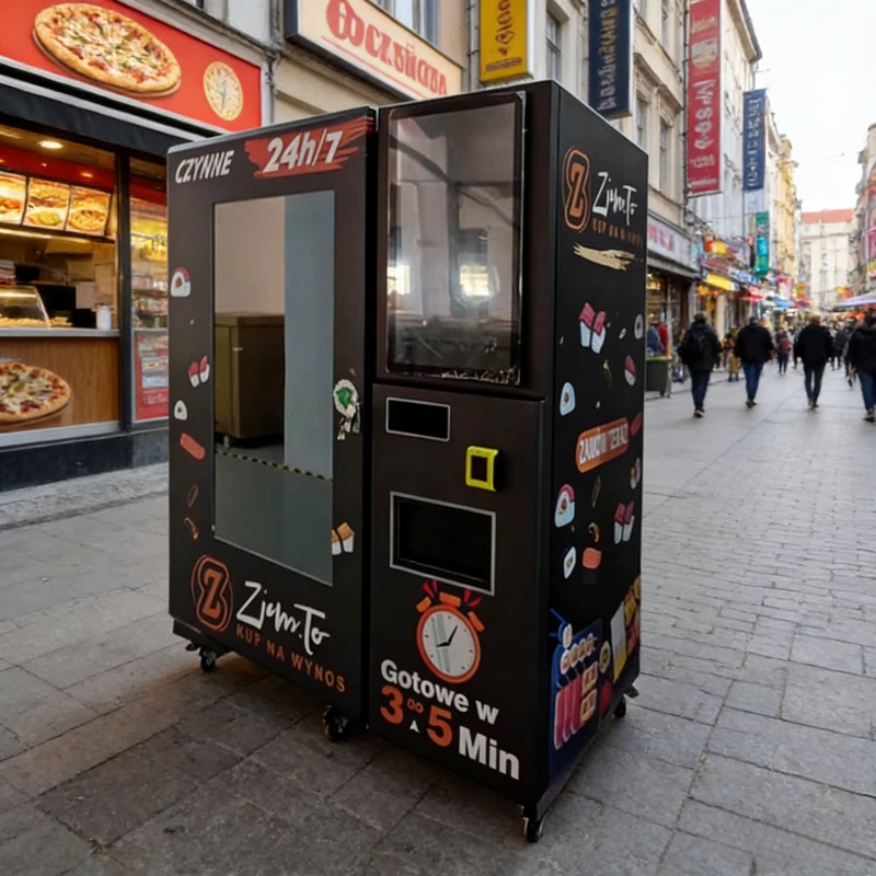 Customized Outdoor Self Service Smart Touch Screen Fast Food Machine Automatic Pizza Making Vending Machine