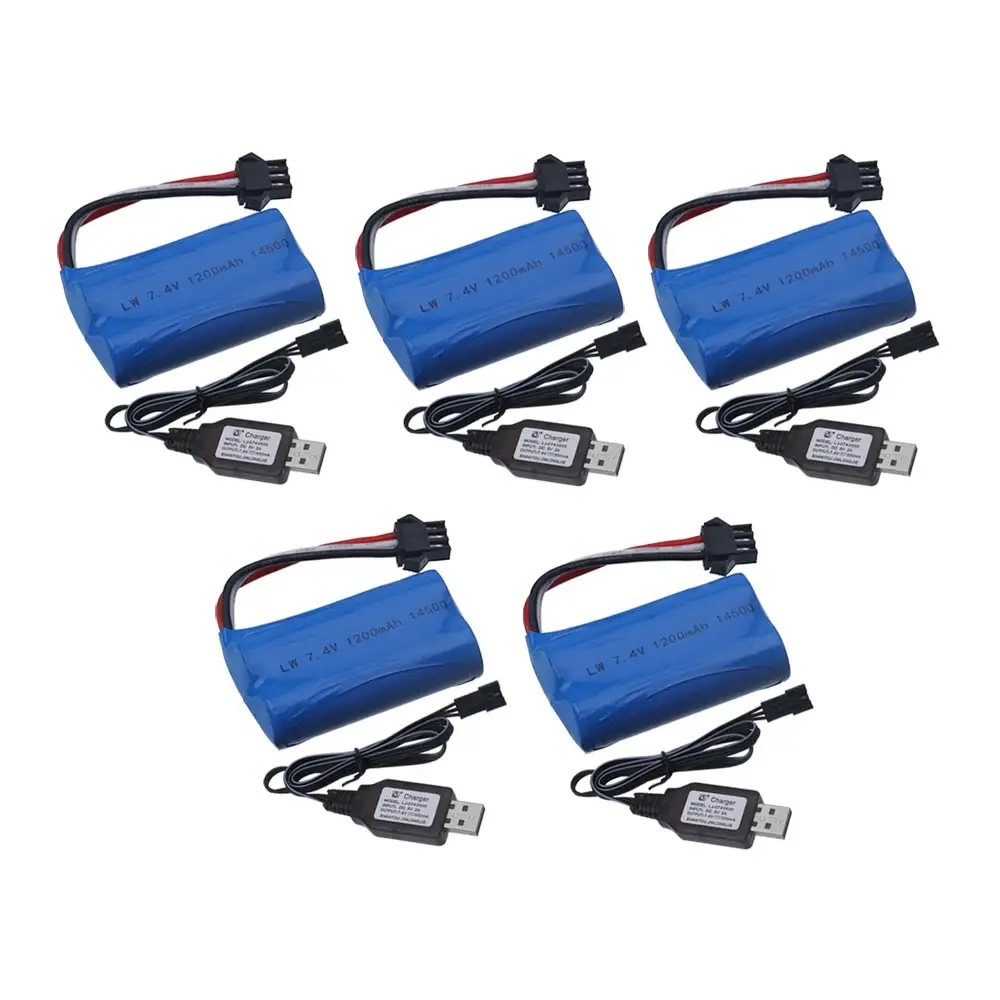 SM-3P 7.4V 1200Mah Li-Ion Batterij 14500/Usb Voor Elektrisch Speelgoed Water Kogel Pistool 7.4V 2S Batterij Voor Rc Speelgoed Auto 'S Tanks Robots