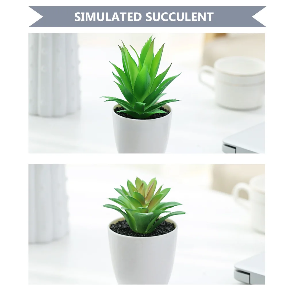 

6pcs Artificial Succulents Plants for Home Office Decor PVC PE Material Planters Fake Bonsai Desk Bedroom Kitchen
