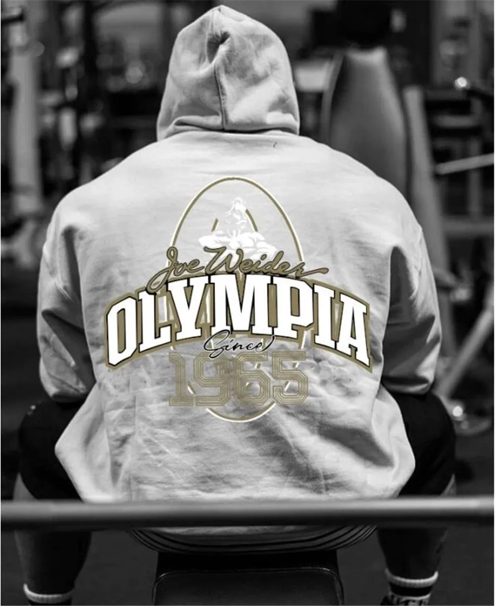 OLYMPIA Autumn winter Men Fashion New Orsay Commemorative Fitness Hooded Sweatshirt Trend Olympia Casual Running Sports Tops