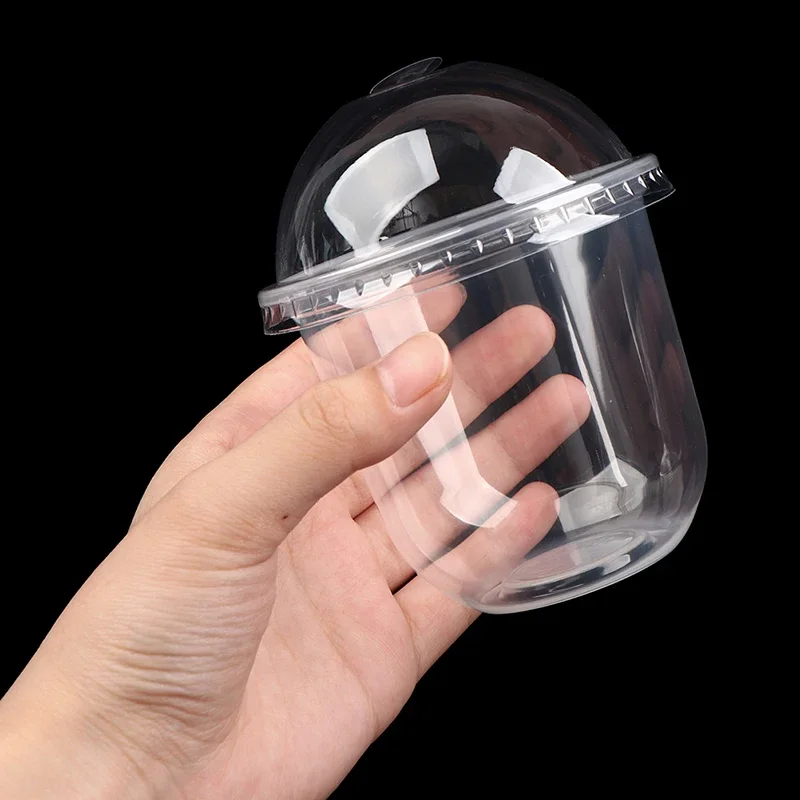 

50pcs Disposable Mousse Cups Cake With Lid Clear Plastic Pudding Jelly Dessert Yogurt Party Favors 360ML