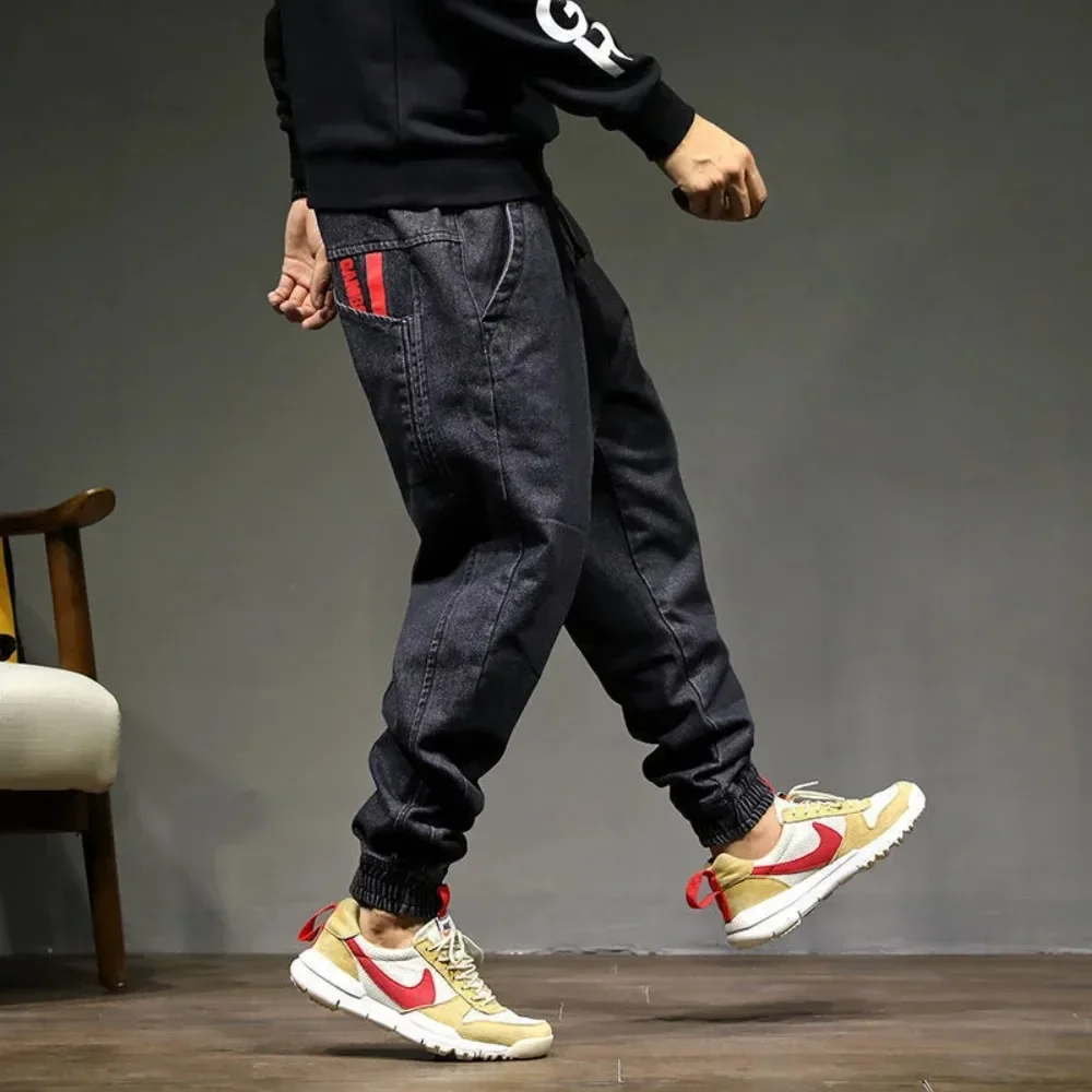 Man Loose Baggy Jeans Hiphop Skateboard Denim Pants Street Dance Hip Hop Rap Male Trouses Chinese y2k streetwear men clothing