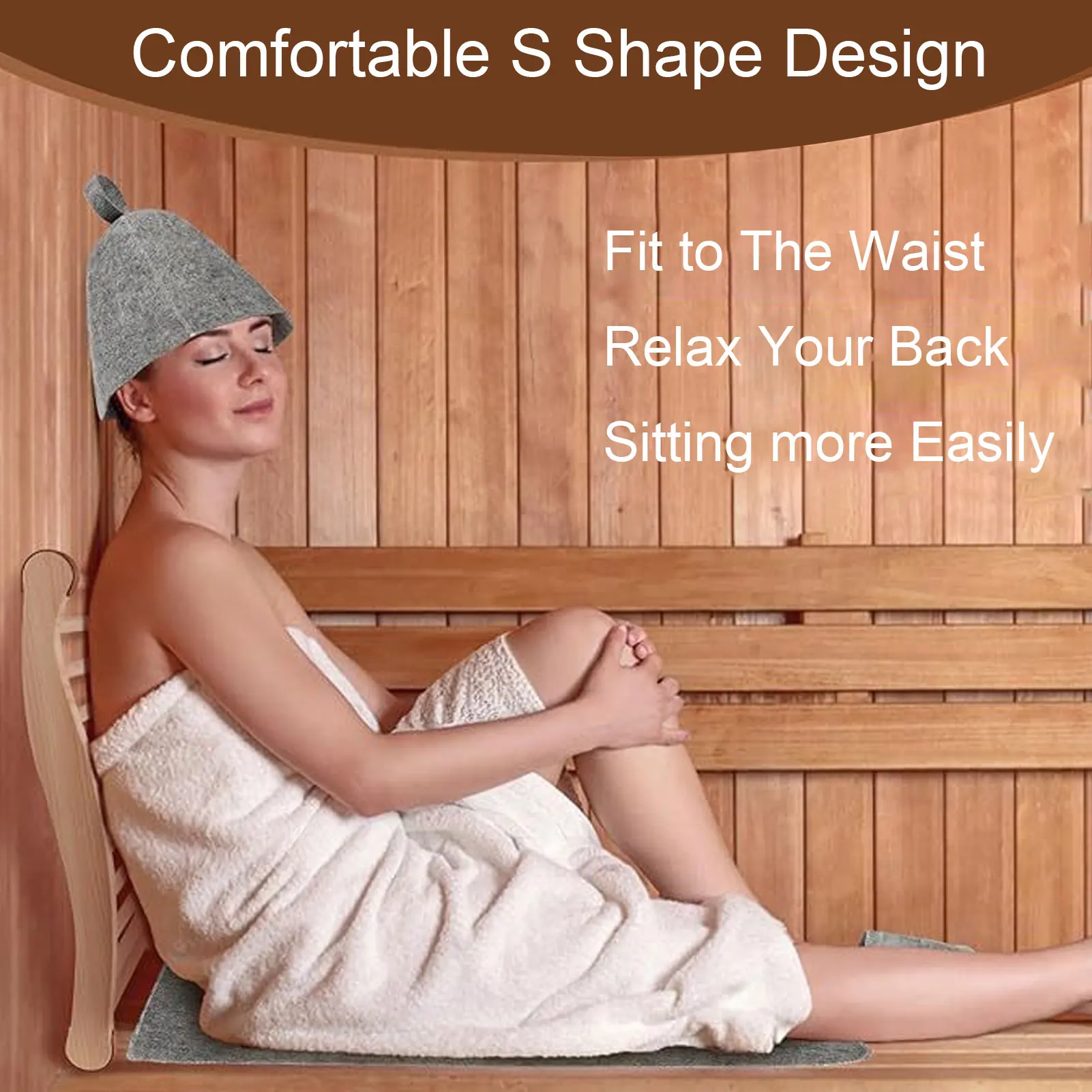 

Wooden Backrest Anti Slip Comfortable S Shape Design For Chair Sauna Accessories