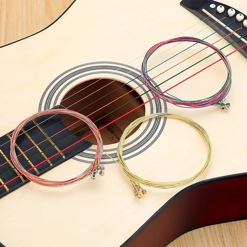 

Acoustic Guitar Strings Rainbow Colorful Guitar Strings for Classic Folk Guitar Musical Instrument Replacement Parts