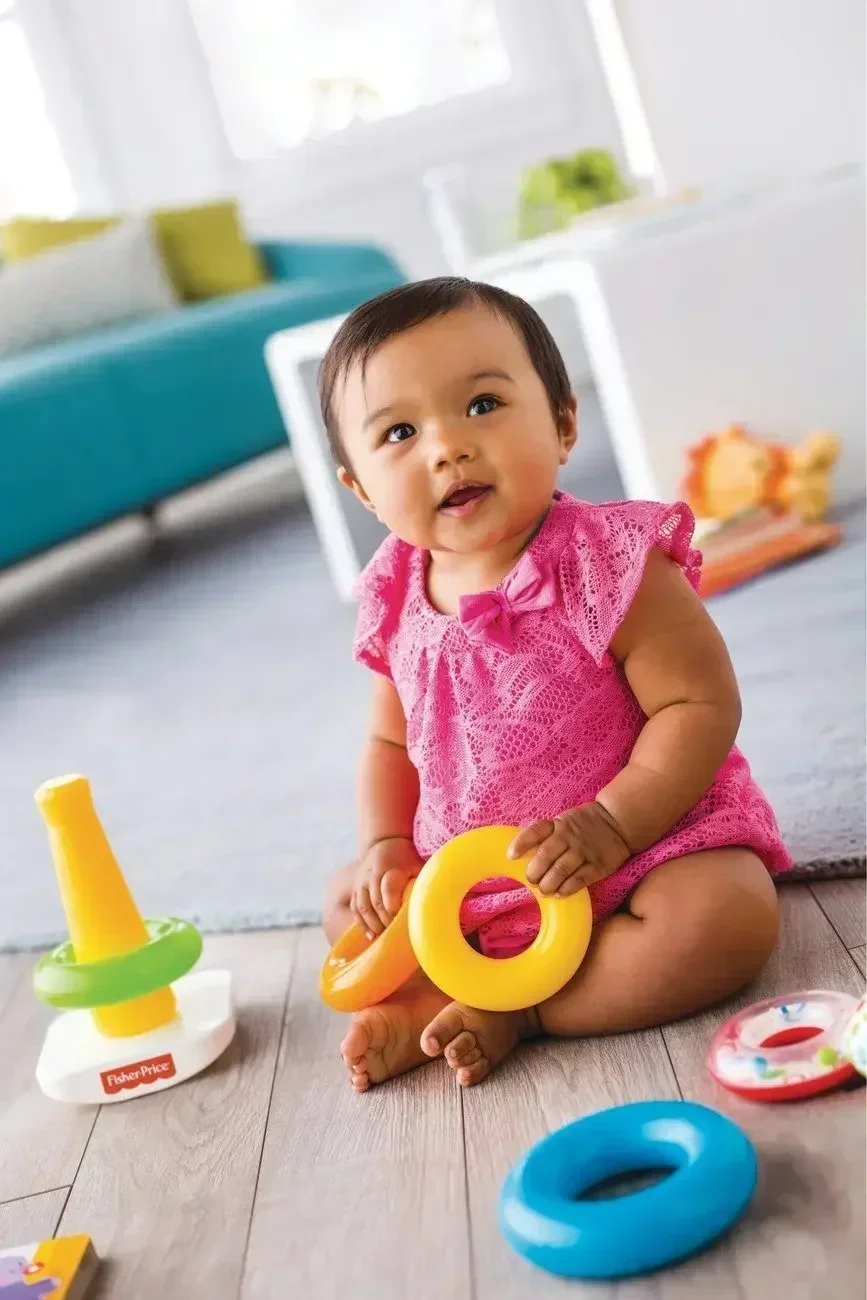 Stack Up Nesting Rainbow Tower Ring Learning Brilliant Basics Rock-a-Stack Rattle 0-36 Month Baby Educational toy