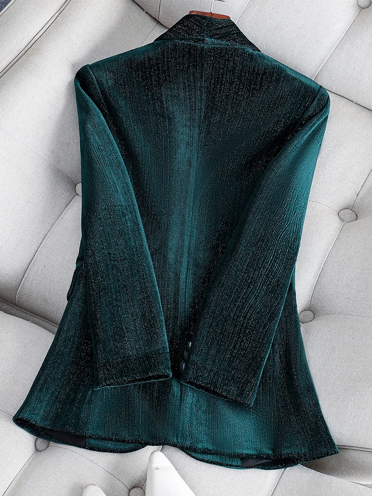 Autumn Winter Ladies Formal Blazer Coat Women Female Green Red Solid Long Sleeve Single Button Business Work Wear Jacket