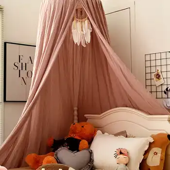 아기 침대 커튼 걸이식 모기장, 홈 데코, 거실 침실 코너 침대 장식, 소녀 공주 모기장 