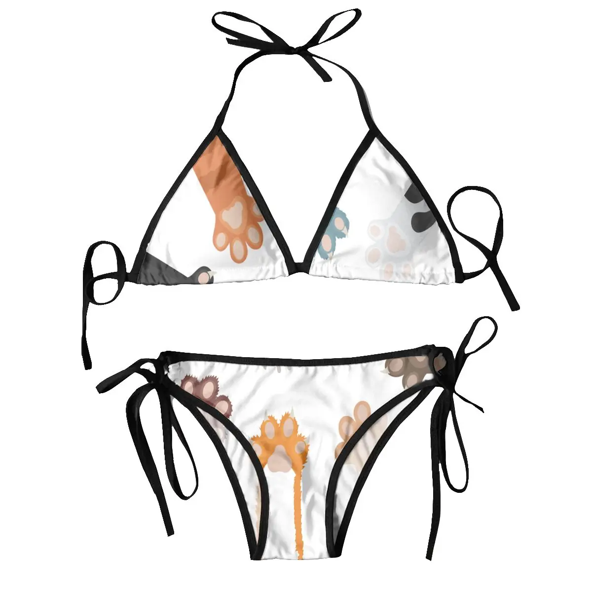 

Sexy Bikini 2023 Women Swimsuit Cats Paw Set Bikini Set Swimwear Bathing Suit