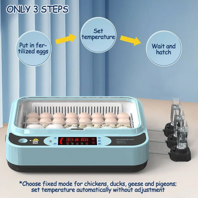 Home Use Fully Automatic Smart Incubator One Key Hatching Machine for Chicken Duck Auto Turning Moisturize High Hatching Rate
