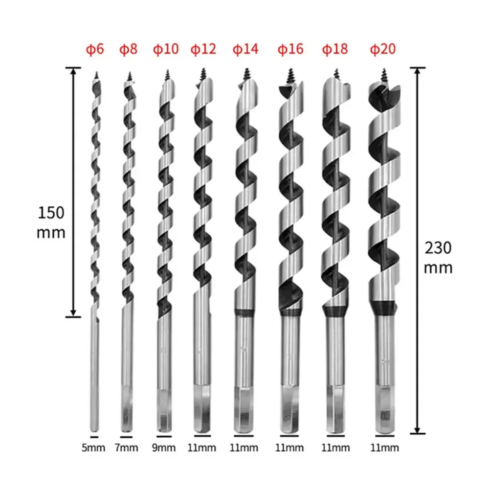 Imagem -03 - Krachtige Profundo Auger Broca Grupo Madeira Hex Shank Profundo Woodworking mm mm 10 mm 12 mm 14 mm 16 mm 18 mm 20 mm Pcs